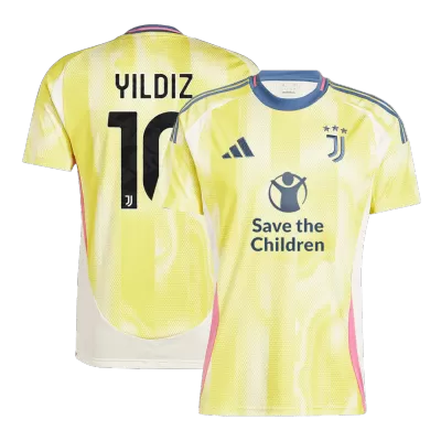 Men's YILDIZ #10 Juventus Away Soccer Jersey Shirt 2024/25-Save The Children Sponsor - BuyJerseyshop