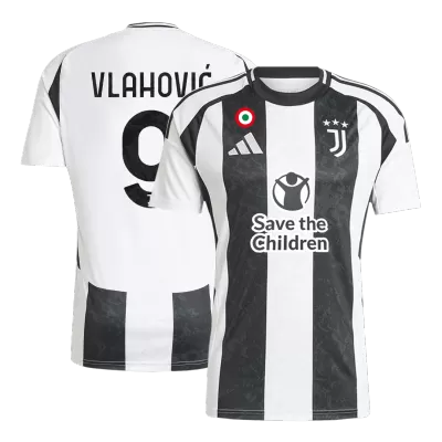 Men's VLAHOVIĆ #9 Juventus Home Soccer Jersey Shirt 2024/25-Save The Children Sponsor - BuyJerseyshop