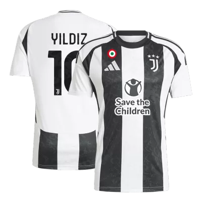 Men's YILDIZ #10 Juventus Home Soccer Jersey Shirt 2024/25-Save The Children Sponsor - BuyJerseyshop