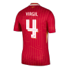 Men's VIRGIL #4 Liverpool Home UCL Soccer Jersey Shirt 2024/25 - BuyJerseyshop