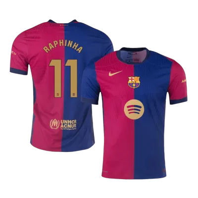 RAPHINHA #11 Barcelona Home Player Version Jersey 2024/25 Men-Spotify Logo Without Text - BuyJerseyshop