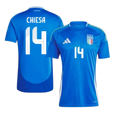 Men's CHIESA #14 Italy Home Soccer Jersey Shirt 2024 - BuyJerseyshop