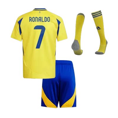 Kids RONALDO #7 Al Nassr Home Soccer Jersey Kit (Jersey+Shorts+Sockes) 2024/25 - BuyJerseyshop