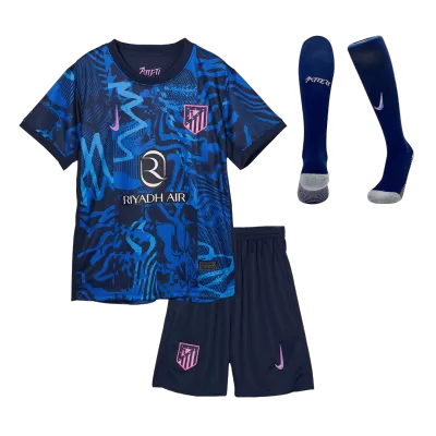 Kids Atletico Madrid Third Away Soccer Jersey Whole Kit (Jersey+Shorts+Socks) 2024/25 - BuyJerseyshop