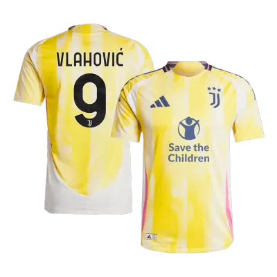 VLAHOVIĆ #9 Juventus Away Player Version Jersey 2024/25 Men-Save The Children Sponsor - BuyJerseyshop