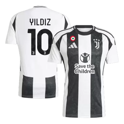 Men's YILDIZ #10 Juventus Home Soccer Jersey Shirt 2024/25-Save The Children Sponsor - BuyJerseyshop