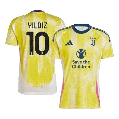 Men's YILDIZ #10 Juventus Away Soccer Jersey Shirt 2024/25-Save The Children Sponsor - BuyJerseyshop