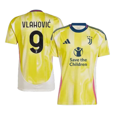 Men's VLAHOVIĆ #9 Juventus Away Soccer Jersey Shirt 2024/25-Save The Children Sponsor - BuyJerseyshop