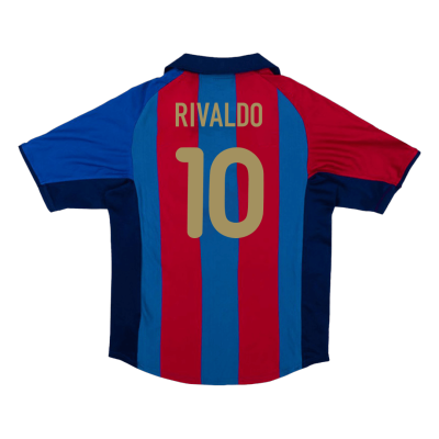 RIVALDO #10 Barcelona Retro Jerseys 2001/02 Home Soccer Jersey For Men - BuyJerseyshop