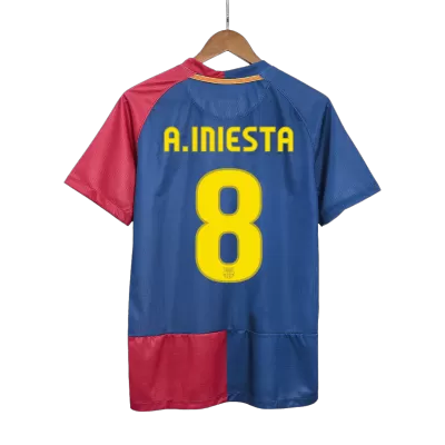 A.INIESTA #8 Barcelona Retro Jerseys 2008/09 Home Soccer Jersey For Men-UCL Final - BuyJerseyshop