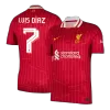 Men's LUIS DÍAZ #7 Liverpool Home UCL Soccer Jersey Shirt 2024/25 - BuyJerseyshop