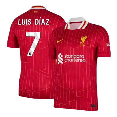 Men's LUIS DÍAZ #7 Liverpool Home Soccer Jersey Shirt 2024/25 - BuyJerseyshop