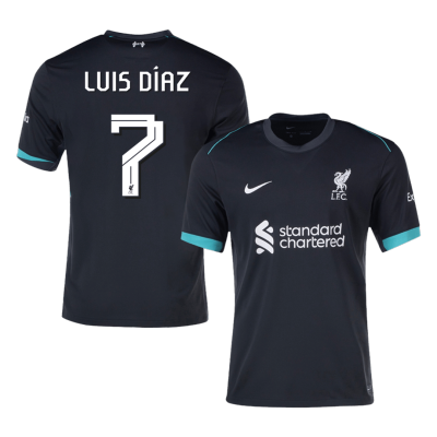 Men's LUIS DÍAZ #7 Liverpool Away UCL Soccer Jersey Shirt 2024/25 - BuyJerseyshop