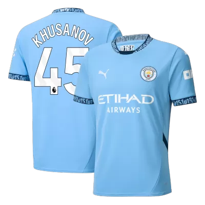 Men's KHUSANOV #45 Manchester City Home Soccer Jersey Shirt 2024/25 - BuyJerseyshop