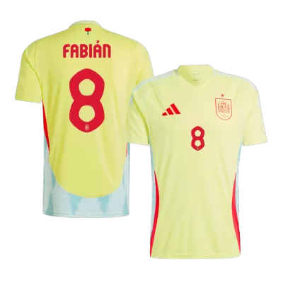 Men's FABIÁN #8 Spain Away Soccer Jersey Shirt 2024 - BuyJerseyshop