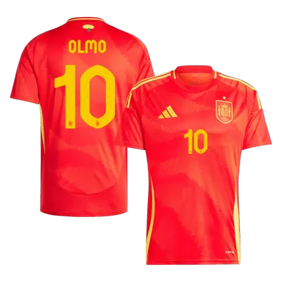 Men's OLMO #10 Spain Home Soccer Jersey Shirt 2024 - BuyJerseyshop