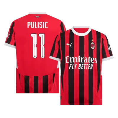 Men's PULISIC #11 AC Milan Home UCL Soccer Jersey Shirt 2024/25 - UCL - BuyJerseyshop