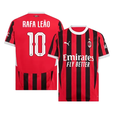 Men's RAFA LEÃO #10 AC Milan Home UCL Soccer Jersey Shirt 2024/25 - UCL - BuyJerseyshop