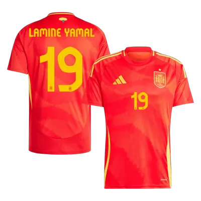 Men's LAMINE YAMAL #19 Spain Home Soccer Jersey Shirt 2024 - BuyJerseyshop