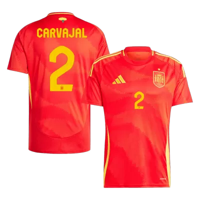 Men's CARVAJAL #2 Spain Home Soccer Jersey Shirt 2024 - BuyJerseyshop